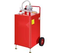 Réservoir de carburant - Réservoir de transport de carburant - 30 Gallon - 2 roues avec pompe manuelle - en rouge