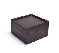 réservoir de céramique, Boîte à thé en vrac plusieurs tiroirs, idéale for ranger le chinois, les gâteaux et autres petits objets(Square Three-layer)