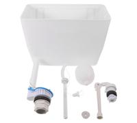 Réservoir de Chasse D’eau Mural à Poignée, Kit Complet pour Toilettes | Plastique Blanc, Valve de Remplissage et Flotteur Inclus, pour Écoles et Sanitaires D’usine