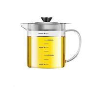 Réservoir de graisse pour bacon avec passoire - Récipient à graisse pour cuisine avec filtre en acier inoxydable et couvercle, poignée facile à saisir, pour stocker l'huile de friture et la graisse de