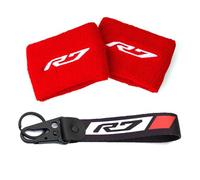 Réservoir de Liquide de Frein for Moto, Housse de Protection, Manchons, Porte-clés, Compatible avec YZF-R7, YZF-R1, YZF-R6, YZF R6, R7, R1M(3pcs-Red-R7)