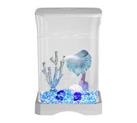 Réservoir de poisson Betta - Aquarium HD 4K avec lumière LED, petit bol ornemental | Bureau Kitchen Camera Decor, Kit de démarrage, centre d'étude du salon, maison à faible entretien Aquasca