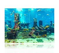 Réservoir de poissons autocollant, fond d'aquarium PVC corail aquarium fond sous-marin affiche décorations murales réservoir de poissons autocollant(61 x 30 cm)