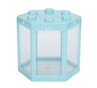 Réservoir de Poissons Hexagonal - Mini Réservoir D'aquarium Portable de 4,7 X 4,1 X 4,3 Pouces - Réservoir de Poissons en Plastique Transparent - Kits de Démarrage D'aquarium