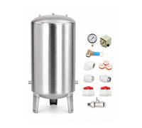 Réservoir de Pression d’Eau, Cuve Surpresseur Inox 304 pour Maison | Inox 304,Réservoir vertical,60-250 L ,3 raccords supérieurs,Base renforcée(40x95cm/15.75x37.40in(100L/26.4 gal))