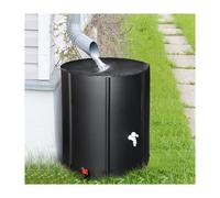 Réservoir de récupération d'eau de pluie pliable et portable de 500 L respectueux de l'environnement idéal pour le jardin et la terrasse Noir