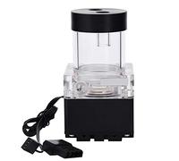 Réservoir de Refroidissement Par L'eau 800L / H avec 4 mètres Tête de Pompe LED Indicateur de Puissance G1 / 4 Filetage Refroidissement Rapide Pompe à eau Radiateur 8W 7V pour Ordinateur(noir 12cm)