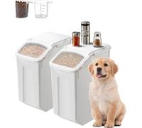 Réservoir de stockage 2x20L - Réservoir à farine étanche à l'air - Armoire de cuisine sur roulettes - Solution de stockage pratique pour les ingrédients - Idéal pour la cuisine