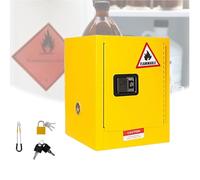 Réservoir de stockage de liquides inflammables en acier anti-explosion, armoire de sécurité à étagère réglable pour usage commercial, industriel, domestique, jaune, 77 litres