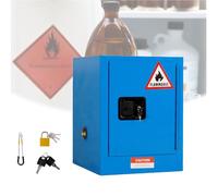 Réservoir de stockage de liquides inflammables en acier anti-explosion, étagère réglable, armoire de sécurité pour usage commercial, industriel, à la maison, bleu, 37 litres