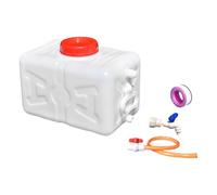 Réservoir de Stockage d'eau Contenant Portable Jerrican Horizontal Seau de Ravitaillement Cuve à Eau en PP Robuste avec Robinet Inclus Approprié pour, Blanc 15 Kg