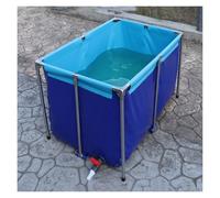 Réservoir de stockage d'eau hors sol pliable, piscine extérieure portable avec vanne de vidange, réservoir de rétention temporaire résistant à l'usure for carpes koï et poissons rouges(0.8*0.6*0.3m)