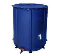 Réservoir de stockage d'eau portable - Système de baril de pluie pliable avec dessus en maille, support pour bec de descente, robinet et couvercle à fermeture éclair pour une collecte efficace de