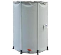 Réservoir de stockage d'eau portable - Tonneau de pluie pliable avec dessus en maille, support pour bec de descente, robinet et couvercle à fermeture éclair pour une collecte efficace de l'eau de