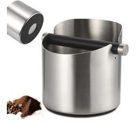 Réservoir de tapotement de 0,6 l pour porte-filtre, en acier inoxydable pour une élimination facile du marc de café humide pour machine à expresso porte-filtre (argenté)