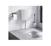 vidaXL Réservoir de Toilette avec Entrée d'eau Inférieure Réservoir de Stockage d'eau avec 2 Boutons de Chasse Restaurants Hôtels 3/6 L Gris