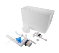 Réservoir de Toilettes en Plastique Blanc Mural à Chaînette pour | Poignée de Tirage, Valve de Remplissage et Flotteur Inclus, Pièces pour Anciens Réseaux, Usage Commercial