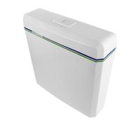 Réservoir de Toilettes Visible à Bouton-poussoir Double Chasse Blanc | Plastique, Montage Mural Suspendu, Pièces Métalliques Intégrées, Remplacement pour Toilettes à Turque