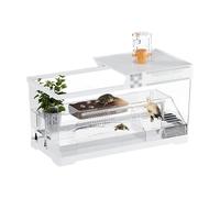 Réservoir de Tortue Petit réservoir de Tortues avec Plate-Forme séchage au Soleil, d'escalade dédiée à l'alimentation(50x24x24.5cm)
