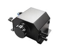 Réservoir De Trop-plein Liquide Refroidissement Universel En Aluminium 1 L/2 L, Récupérateur D'huile, Réservoir Trop-plein Carré Avec Bouchon Vidange(CN-1L-Black)