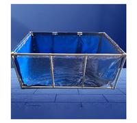 Réservoir d'eau d'aquaculture - Cadre en acier PVC Toile PVC Bassin à poissons temporaire avec panneau de visualisation transparent - Durable pour poissons Koi