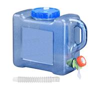Réservoir d'eau de camping avec poignées, réservoir d'eau portable, réservoir d'eau avec couvercle à visser, bidon d'eau de camping sans BPA pour pique-nique, randonnée, caravane, bleu transparent