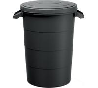 Spetebo Réservoir d'eau de pluie 80 l avec couvercle - Anthracite - Universel - En plastique avec poignées de transport - Pour le jardin