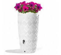 Réservoir d'eau de pluie design 240 l blanc - plantable - hauteur 112 cm - kit de raccordement de tuyau de descente inclus - réservoir d'eau de jardin - citerne d'eau de pluie en plastique (blanc)