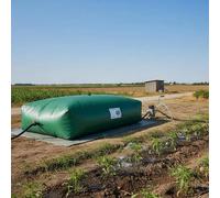 Réservoir d'eau de pluie pliable en PVC 3000L vert, résistant aux déchirures 400N, valve de ventilation, raccord à vis, tuyau PE, pour arrosage de jardin, lavage de voiture, dimensions 2,2x1,9m, 1 Ver