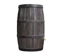 Réservoir d'eau de pluie rond - Bordeaux - 500 l - En matériau résistant aux UV et aux intempéries - Avec couvercle de sécurité pour les enfants et filetage en laiton de qualité supérieure