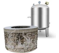 Réservoir D'eau de Puits Sous Pression Haut Débit, Surpresseur Eau en Acier Inoxydable avec Soupape de Purge et Kit de Montage, Bonde de Fond, Sans Vessie, for Maison(100L/27GaL(95x40cm/37x16in))