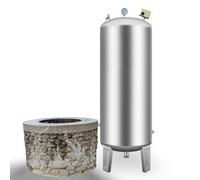 Réservoir D'eau de Puits Sous Pression Haut Débit, Surpresseur Eau en Acier Inoxydable avec Soupape de Purge et Kit de Montage, Bonde de Fond, Sans Vessie, for Maison(250L/66Gal(135x50cm/53x20in))