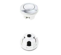 Réservoir d'eau de toilette rond à bouton unique, remplacement for réservoir d'eau de toilette, couvercle en céramique, diamètre du trou 32-40 mm, argent