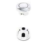 Réservoir d'eau de toilette rond bouton unique, bouton rond ABS remplacement pour réservoir d'eau de toilette, couvercle en céramique diamètre du trou 32-40 mm bouton de réservoir de toilette, argent