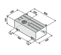 Réservoir d'eau douce et réservoir d'eaux usées EV 1501 - V7-02 - 75 l - 80 cm