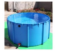 Réservoir d'eau portable pliable en PVC - 4 x 1,2 m - Bleu - Rond - Piscine extérieure - Piscine aquatique hors sol - Pour jardin, arrière-cour et aquarium