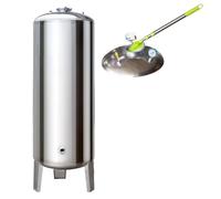 Réservoir d'eau sous Pression Lavable en Acier Inoxydable 304 - Surpresseur Vertical de Grande capacité avec kit de Montage pour surpression d'eau de puits et de Robinet (95 x 50 cm, 160 l)