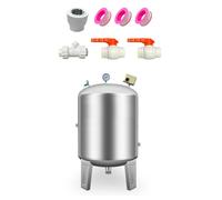 Réservoir D'eau Sous Pression Lavable en Acier Inoxydable 304, Vessie Surpresseur Réservoir de Stockage Vertical Sous Pression for Eau de Puits/robinet(60L/16Gal(60X40cm/24x16in))