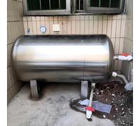 Réservoir d'eau sous pression pompe puits 26 42 52 66 79132185 gallons, réservoir d'eau sous pression en acier inoxydable, récipient de stockage d'eau horizontal de grande capacité(500L/132Gal)