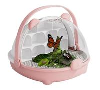 Réservoir D'élevage - Boîte De Transport Pour Terrarium En PP 21x20x17 Cm | Conteneur De Transport Avec Poignée - Convient Pour Poissons Rouges | Carrier Pet House Observe Enclos Cage D'habitat Pour E