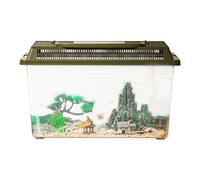 Réservoir d'élevage de reptiles - Récipient pour petits animaux - Faunarium standard - Cage d'élevage - Terrarium pour reptiles - Boîte d'alimentation serpent - Habitat portable - Avec support de