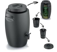 Réservoir d'engrais Conteneur pour faire de l'engrais, robinet de 55L baril de compost exterieur couvercle bac a compost a dechets
