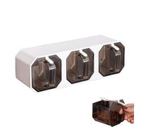 Réservoir d'épices murales | Écailles d'épices, boîte à épices qui se fait sentir avec une cuillère, étagère à épices auto-adhésive avec un tiroir transparent pour le sel de cuisine, le poivre, le