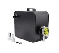Réservoir d'expansion en aluminium de 2,5 L pour système de trop-plein de liquide de refroidissement avec raccords de montage standard de 12 mm et 16 mm (noir)
