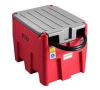 Réservoir Diesel Essence Portable 220 L-VEVOR-Cuve de Ravitaillement 40 L/min Pompe de Transfert 12 V, Tuyau 4 m-Rouge