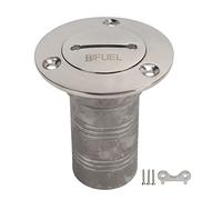 Réservoir en acier inoxydable 316, remplissage de pont à angle droit de 1,5 pouce avec clé, bouchon de remplissage de pont marin avec marque en lettres et chaîne à perles pour remo (CARBURANT)