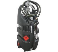 Réservoir Essence Mobile 110 L avec Pompe À Essence 12v ATEX, débit 45 l/min. Réservoir de Carburant avec câble de connexion à la batterie. Tuyau flexible de 3 m. Pistolet de remplissage automatique