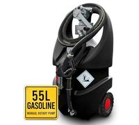Réservoir Essence Mobile 55L Certifié ATEX, Pompe à Essence Manuelle de Ravitaillement, Débit 30 l/min avec Tuyau Antistatique de 3 Mètres, Réservoir de Carburant Mobile pour un Remplissage Efficace