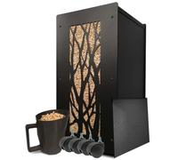 Réservoir granulés de Bois - Granule Box - Rangement pour Pellets - Fabriqué en France (Arbre Noir)(Capacité de 30kg)