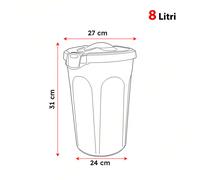 Réservoir Polyvalent Avec Crochets 8/23/46 L Fermoir Fiable Couleurs Argent Et